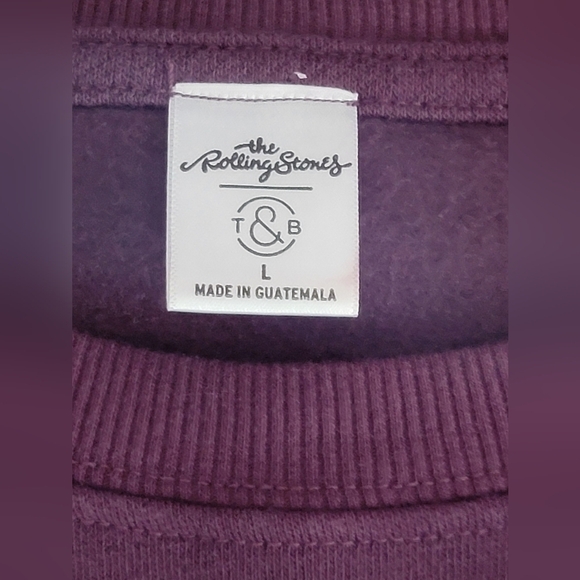 Treasure & Bond Kid's Oversize Sweatshirt In Purple Plum Rolling Stones Large - Picture 2 of 8